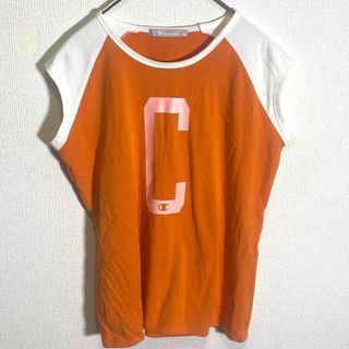 チャンピオン(Champion)のchampion チャンピオン　tシャツ 袖なし　レディース　オレンジ　夏(Tシャツ(半袖/袖なし))