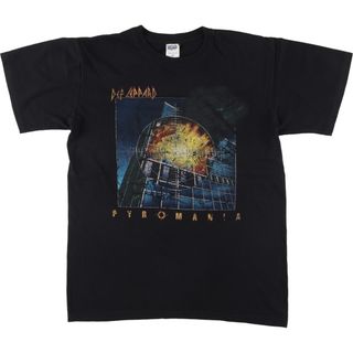 アンビル(Anvil)の古着 00年代 アンビル Anvil DEF LEPPARD デフレパード PYROMANIA バンドTシャツ バンT メンズM /eaa450674(Tシャツ/カットソー(半袖/袖なし))