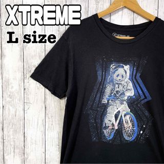 XTREME 宇宙パンダ　アニマルプリント　Tシャツ　自転車　ビッグシルエット(Tシャツ/カットソー(半袖/袖なし))