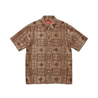 シュプリーム(Supreme)のSupreme Tray Jacquard S/S Shirt "Tan"(シャツ)