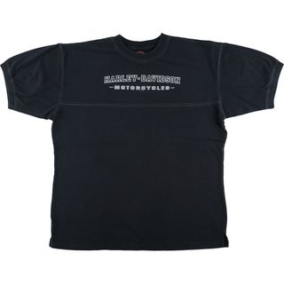 ハーレーダビッドソン(Harley Davidson)の古着 00年代 ハーレーダビッドソン Harley-Davidson モーターサイクル バイクTシャツ フットボールTシャツ USA製 メンズXXL /eaa450588(Tシャツ/カットソー(半袖/袖なし))