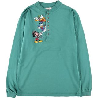 古着 THE DISNEY STORE DISNEY ディズニー ヘンリーネック ロングTシャツ ロンT メンズM  /eaa438797(Tシャツ/カットソー(半袖/袖なし))