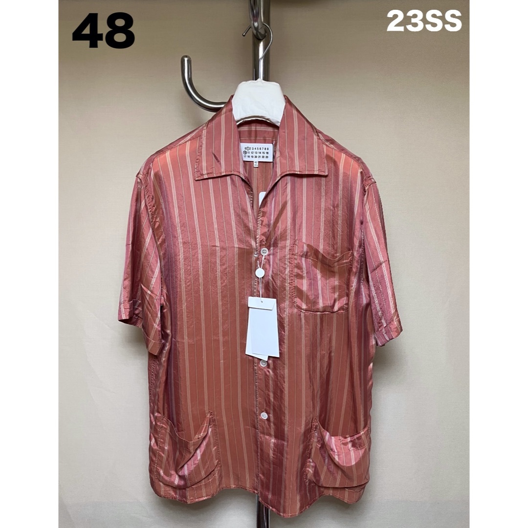 Maison Margiela（旧Maison Martin Margiela） - 新品 48 マルジェラ 23ss オープンカラー 開襟 シャツ 赤系 6192