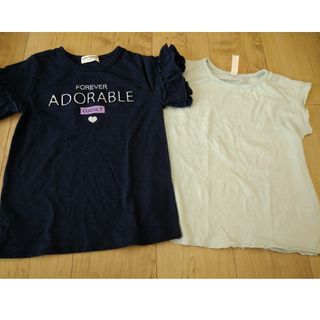 130サイズ　袖フリルTシャツ　シアーTシャツ(Tシャツ/カットソー)