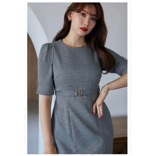 Lady Checkered Belted Dress herlipto