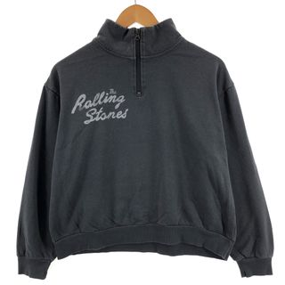 古着 THE ROLLING STONES ザローリングストーンズ バックプリント ハーフジップスウェットシャツ トレーナー レディースM  /eaa411342(トレーナー/スウェット)