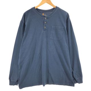 カーハート(carhartt)の古着 カーハート Carhartt ORIGINAL FIT ヘンリーネック 無地ポケットロングTシャツ ロンT メンズXL  /eaa429967(Tシャツ/カットソー(半袖/袖なし))