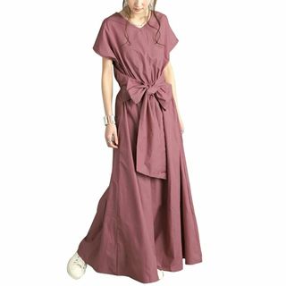 【サイズ:FreeSize_色:ピンク】[KumiModa] ロングワンピース (その他)