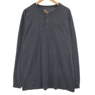 カーハート(carhartt)の古着 カーハート Carhartt ORIGINAL FIT ヘンリーネック 無地ポケットロングTシャツ ロンT メンズXL /eaa429968(Tシャツ/カットソー(半袖/袖なし))