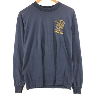 フルーツオブザルーム(FRUIT OF THE LOOM)の古着 90年代 フルーツオブザルーム FRUIT OF THE LOOM バックプリント ロングTシャツ ロンT USA製 メンズL ヴィンテージ /eaa429974(Tシャツ/カットソー(半袖/袖なし))