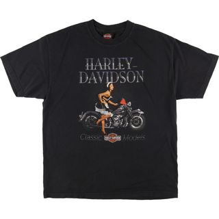 ハーレーダビッドソン(Harley Davidson)の古着 ハーレーダビッドソン Harley-Davidson ピンナップガール モーターサイクル バイクTシャツ メンズXL /eaa448028(Tシャツ/カットソー(半袖/袖なし))