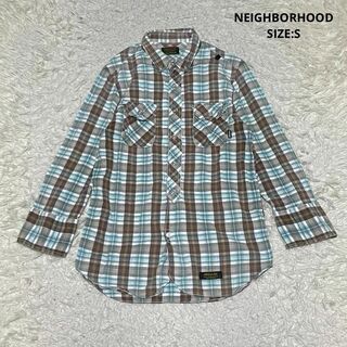 ネイバーフッド(NEIGHBORHOOD)の春夏 ネイバーフッド 七分袖 チェック BDシャツ サイズS ブラウン系(シャツ)
