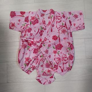 ニシマツヤ(西松屋)の女児　甚平　夏用　浴衣　80サイズ(甚平/浴衣)