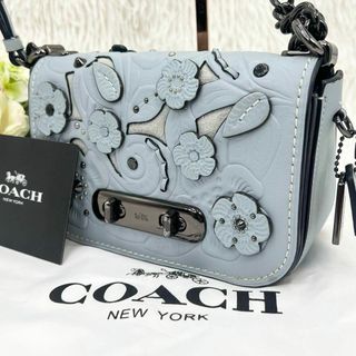 コーチ(COACH)の【外側美品】COACH フラワー スタッズ レザー チェーン ショルダーバッグ(ショルダーバッグ)