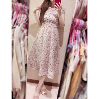 TOCCO closet - トッコ♡ウエストリボン花柄ワンピース