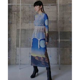 ステュディオス(STUDIOUS)のyohei ohno  graphic glitter dress(ロングワンピース/マキシワンピース)