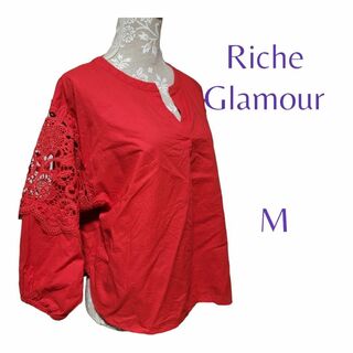 リシェグラマー(Riche glamour)のRicheglamour リシェグラマー　トップス　スキッパ―　赤　M(シャツ/ブラウス(長袖/七分))