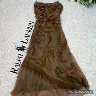 ラルフローレン(Ralph Lauren)の【極美品】ラルフローレン★シルク100％★ロングワンピース★ドレス★マキシ丈(ロングワンピース/マキシワンピース)