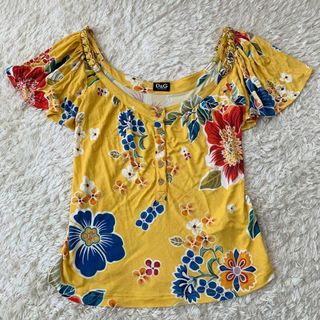 ドルチェアンドガッバーナ(DOLCE&GABBANA)のドルチェアンドガッバーナ ブラウス 花柄 チェーン フリル フローラル トップス(Tシャツ(半袖/袖なし))