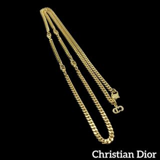 Christian Dior - 【極美品】Christian Dior ロングネックレス CD 喜平 ゴールド