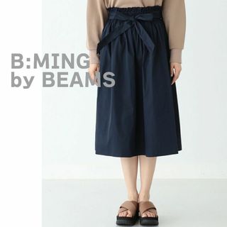 B:MING LIFE STORE by BEAMS - B:MING by BEAMS　スカート　フレア　ネイビー　膝丈