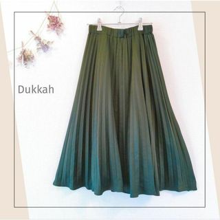 Dukkah／デュカ／Ｆ／弱光沢大人モードフェミニンプリーツミモレロングスカート(ロングスカート)