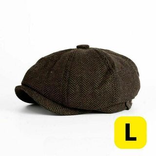 ラスト1点！キャスケット L 茶 メンズ ハンチング帽 ブラウン ベレー帽(キャスケット)