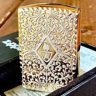 ジッポー(ZIPPO)のZippo アーマー 両面 アラベスク ゴールド/シルバー 唐草 ジッポー(タバコグッズ)