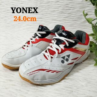 ヨネックス(YONEX)のYONEX バドミントンシューズ パワークッション640 ホワイト 24cm(バドミントン)