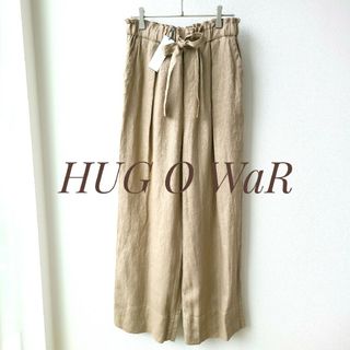 ハグオーワー(Hug O War)の新品未使用タグ付き　ハグオーワー　リネンオーバーダイストレートリボンパンツ　2(カジュアルパンツ)