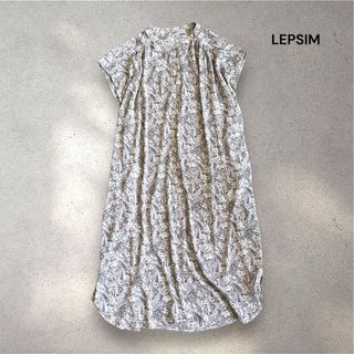 LEPSIM - LEPSIM  レプシム ペイズリー柄 シアー ワンピース グレー ロング