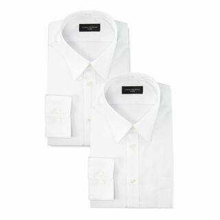 [コナカ] 白無地形態安定ワイシャツ2枚セット 長袖/綿60・ポリエステル40/(その他)