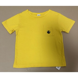 【プチバトー】半袖Tシャツ　シンプルデザイン　イエロー　5ans 110cm