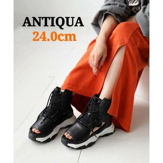 antiqua - ANTIQUA ハイカットボリュームスニーカーサンダル 厚底 ブラック 24cm