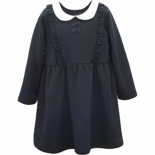 [ごきげんめいと] 長袖 ワンピース 子供服 女の子 キッズ 無地 黒 紺 通年(その他)