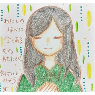 【734】【女の子の絵】オリジナル手描きアナログイラスト原画　自作創作アート作品(アート/写真)