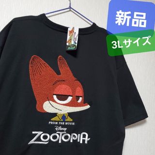 ディズニー(Disney)の新品 ズートピア Tシャツ ニック 半袖 サガラ刺繍 ディズニー 刺繍 メンズ(Tシャツ/カットソー(半袖/袖なし))