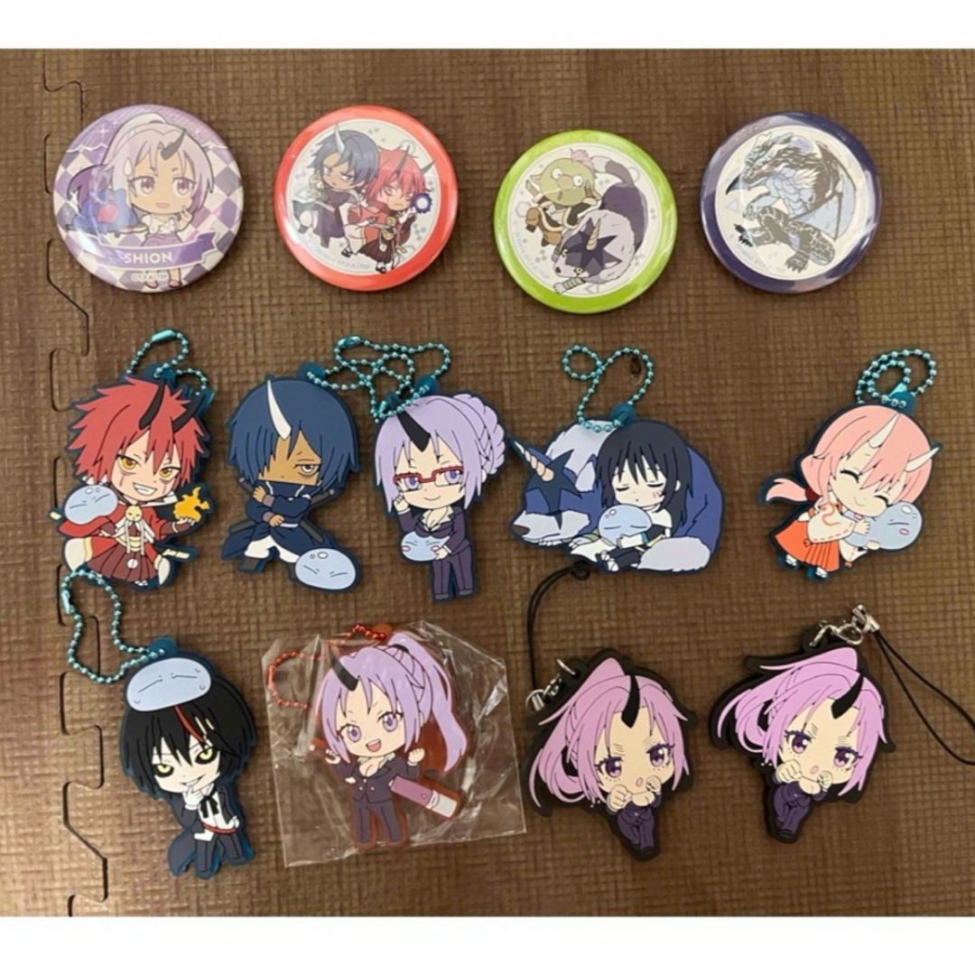 転生したらスライムだった件 缶バッジとラバーストラップ エンタメ/ホビーのおもちゃ/ぬいぐるみ(キャラクターグッズ)の商品写真