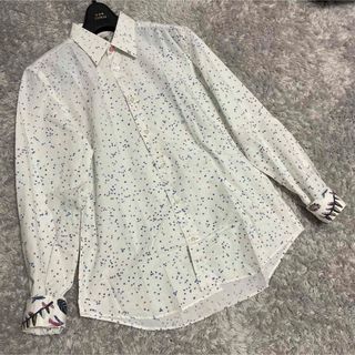 ポールスミス(Paul Smith)のPSポールスミス　袖花柄　パズル総柄　長袖シャツ　かわいい系　サイズM(シャツ)