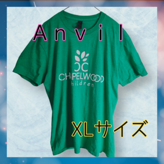 アンビル(Anvil)の海外古着　anvil　グリーン　XL　LLサイズ㉑(Tシャツ/カットソー(半袖/袖なし))