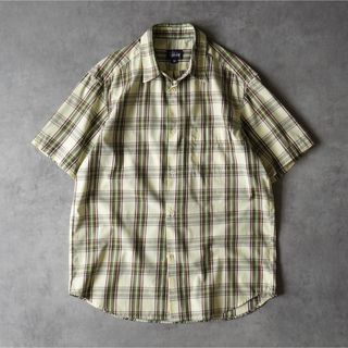 STUSSY - 90s OLD STUSSY USA製 チェックシャツ 半袖シャツ イエロー