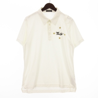 ダンスウィズドラゴン ポロシャツ 半袖  ロゴ刺繍 星 白 3 ゴルフウェア(ウエア)