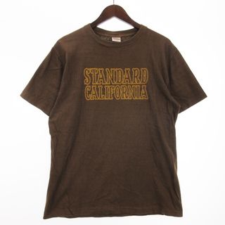 スタンダード カリフォルニア Tシャツ カットソー 半袖 ロゴプリント 茶 L