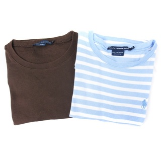 ラルフローレン(Ralph Lauren)のラルフローレン SPORT 2枚セット Tシャツ 半袖 ボーダー 茶 水色 S(Tシャツ(半袖/袖なし))