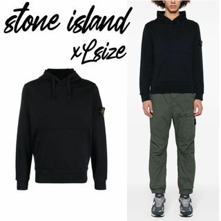 ストーンアイランド(STONE ISLAND)のストーンアイランド  スウェット パーカー フーディ ネイビー XL 64151(パーカー)