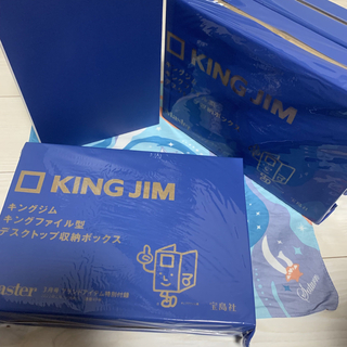 キングジム(キングジム)の 宝島社KING JIM 「キングファイル」型 デスクトップ収納ボックス と雑誌(ケース/ボックス)