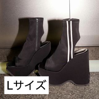 ダーリッチ(Darich)の【新品未使用】darich オープントゥトラックソールブーツ Lサイズ(ブーツ)