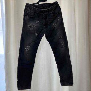 ディーゼル(DIESEL)のディーゼル デニム スウェット パンツ ジョグジーンズ 黒 グレー ブラック(デニム/ジーンズ)