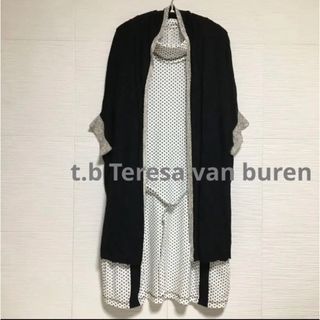 t.b Teresa van buren　ワンピース　ドット　ホワイト　日本製