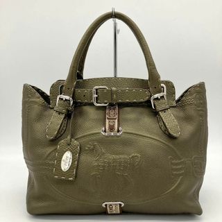 FENDI - 【FENDI】トートバッグ　セレリア　ヴィラボルゲーゼ　ベルト　レザー　カーキ